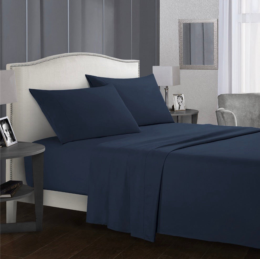 Solid Color Brushed Fabric Four-Piece Bedding Set - Modern Minimalist Bed Linens - Calm Cloud Bedding
